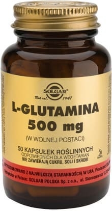 L-Glutamina 500 mg 50 kapsułek Solgar