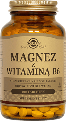 Magnez z Witaminą B6  100 tabletek Solgar
