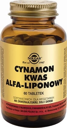 Cynamon i Kwas alfa-liponowy  60 tabletek Solgar