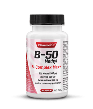 B-50 Methyl B-complex Max+ Kompleks witamin z grupy B 60 kappsułek