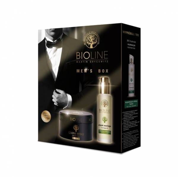  Zestaw prezentowy dla mężczyzny BLACK SUIT (czarne mydło 200g + olejek moringa 50ml) Bioline
