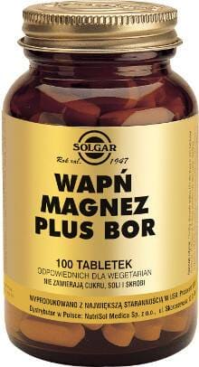 Wapń, Magnez plus Bor 100 tabletek Solgar 