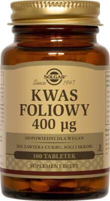 Kwas Foliowy 100 tabletek Solgar