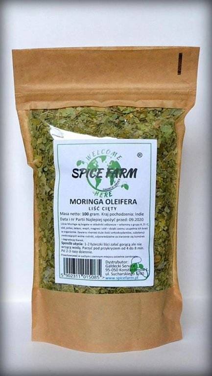  Moringa Oleifera liść cięty 100g Spice Farm