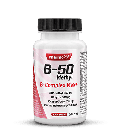 B-50 Methyl B-complex Max+ Kompleks witamin z grupy B 60 kappsułek